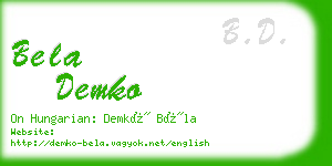 bela demko business card